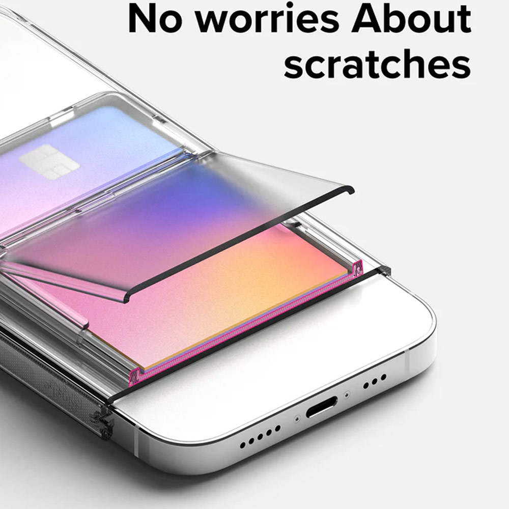 Picture of Apple iPhone 13 6.1  | Ringke Card Holder Magnetic Stand Slot Magsafe Compatible Hold up to 2 Cards for iPhone 13 Pro Max 14 Pro Max (Clear Mist)