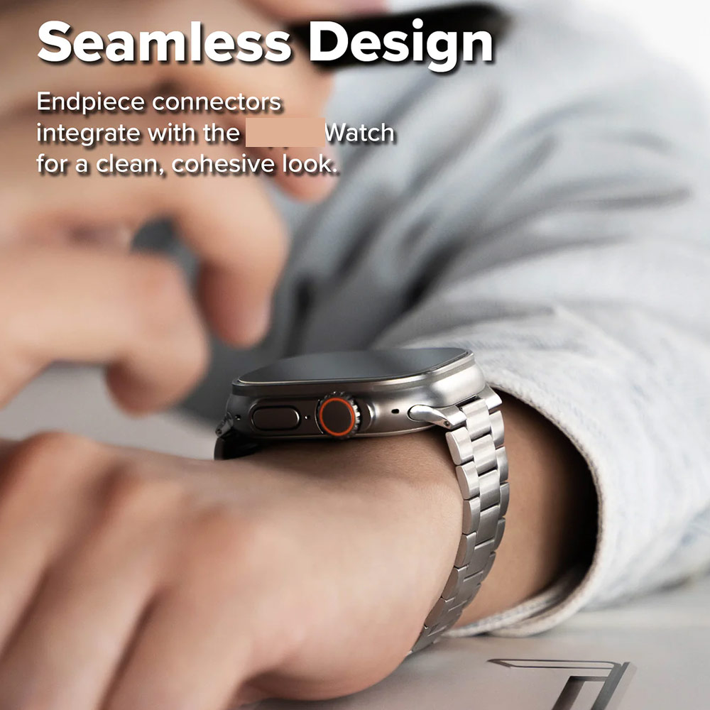 Picture of Apple Watch 10 46mm  | Ringke Stainless Steel Metal One Air Band Strap for Apple Watch Series 4 5 6 8 42mm 44mm 45mm 46mm 49mm Ultra (Silver)