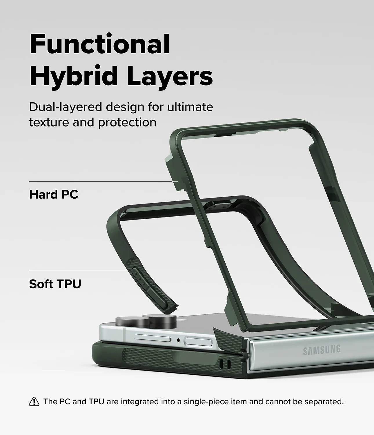 Picture of Samsung Galaxy Z Flip 7 Case | Ringke Onyx Heavy Duty Case for Samsung Galaxy Z Flip 7 (Dark Green)