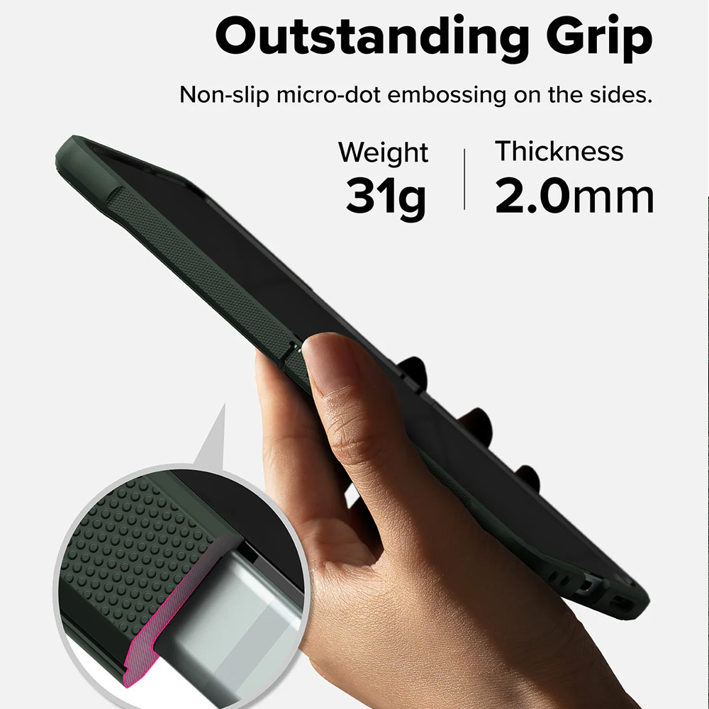 Picture of Samsung Galaxy Z Flip 7 Case | Ringke Onyx Magnetic Heavy Duty Case for Samsung Galaxy Z Flip 7 (Dark Green)