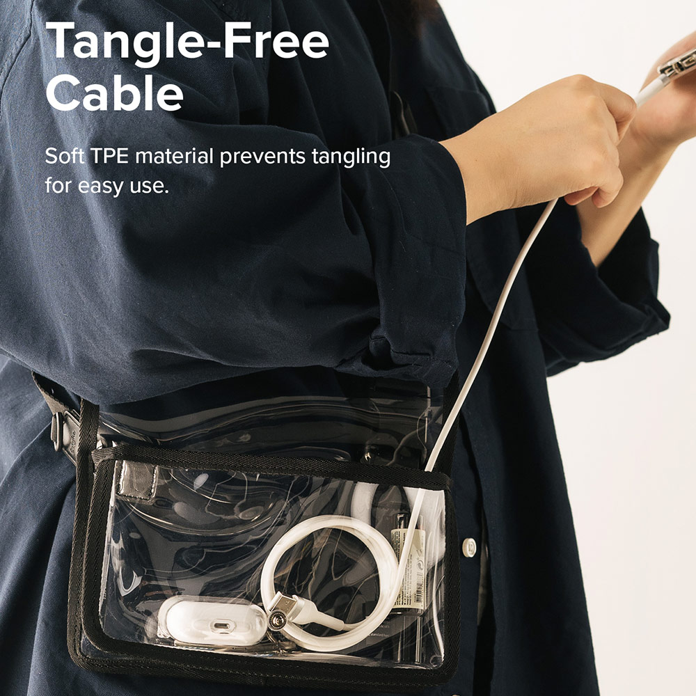 Picture of Ringke Pastel TPE Durable Cable with Cable Tie Organizer QC2.0 Fast Charge USB A to Type C (White 200cm)