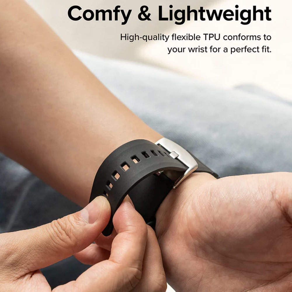 Picture of Apple Watch 42mm  | Ringke TPU Rubber One Band Bold Waterproof Sweat Proof Strap for Apple Watch Series 4 5 6 8 42mm 44mm 45mm 49mm Ultra (Gray Sand)