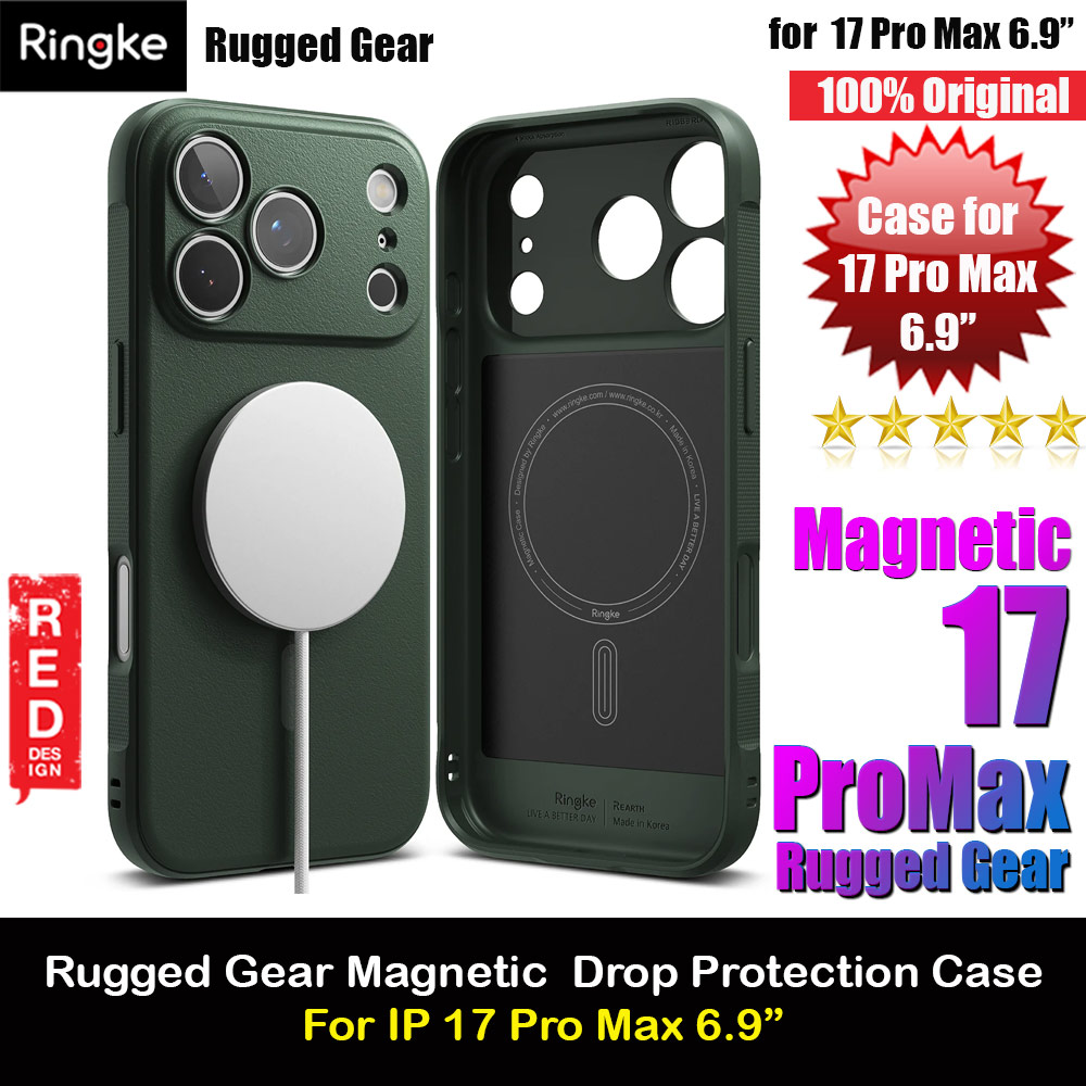 Picture of Ringke Rugged Gear Magnetic Compatible Drop Protection Case for iPhone 17 Pro Max 6.9 (Dark Green) Apple iPhone 17 Pro Max 6.9- Apple iPhone 17 Pro Max 6.9 Cases, Apple iPhone 17 Pro Max 6.9 Covers, iPad Cases and a wide selection of Apple iPhone 17 Pro Max 6.9 Accessories in Malaysia, Sabah, Sarawak and Singapore 