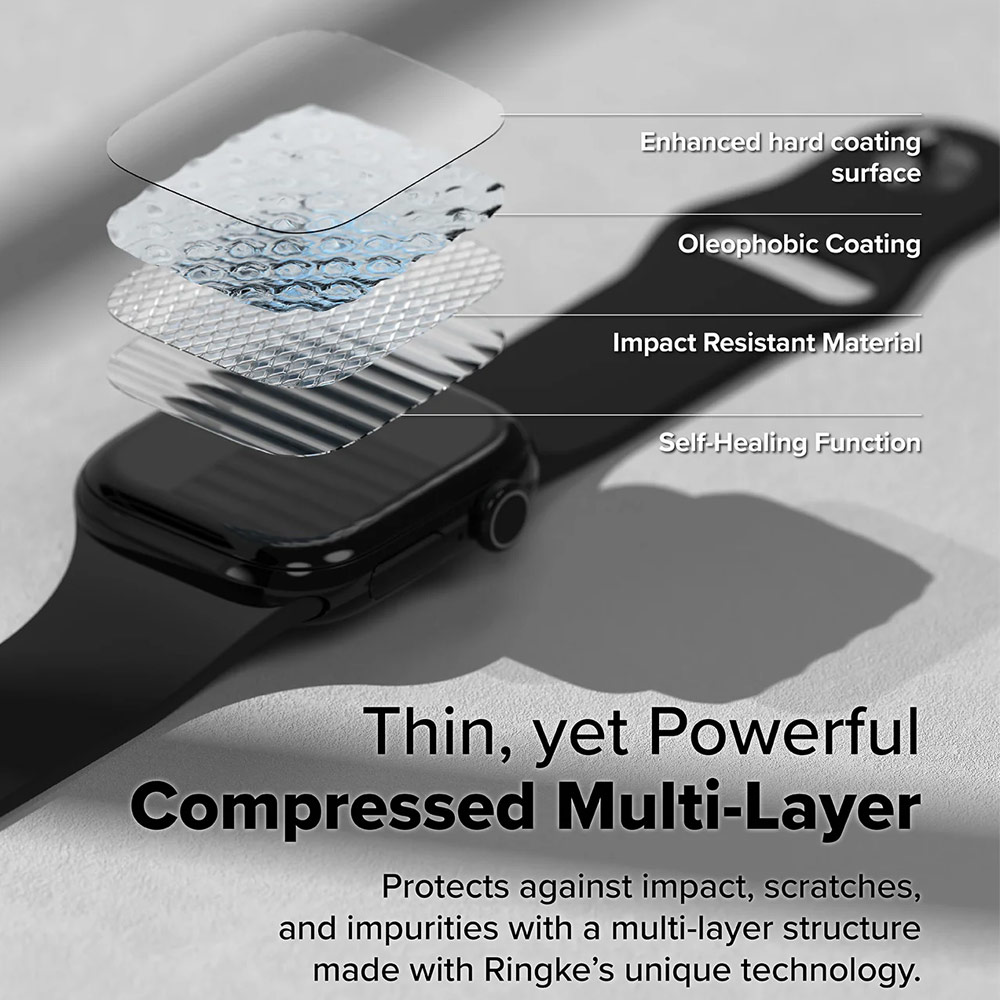 Picture of Apple Watch 10 42mm Screen Protector | Ringke Screen Protector Dual Easy Film Pro High Quality EPU Self Healing Anti Finger Print Soft Screen Protector for Apple Watch Series 10 42mm (Clear) 2pcs