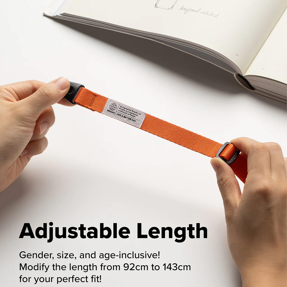 Picture of Ringke High density polyester Slim Shoulder Strap for Perfect for daily use traveling hiking smartphone Portable Handheld Fan Strap (Orange)