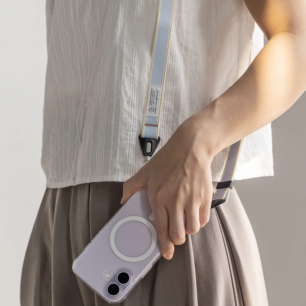 Picture of Ringke High density polyester Shoulder Strap for Perfect for daily use traveling hiking smartphone  Portable Handheld Fan Strap  (Stripe Blue)