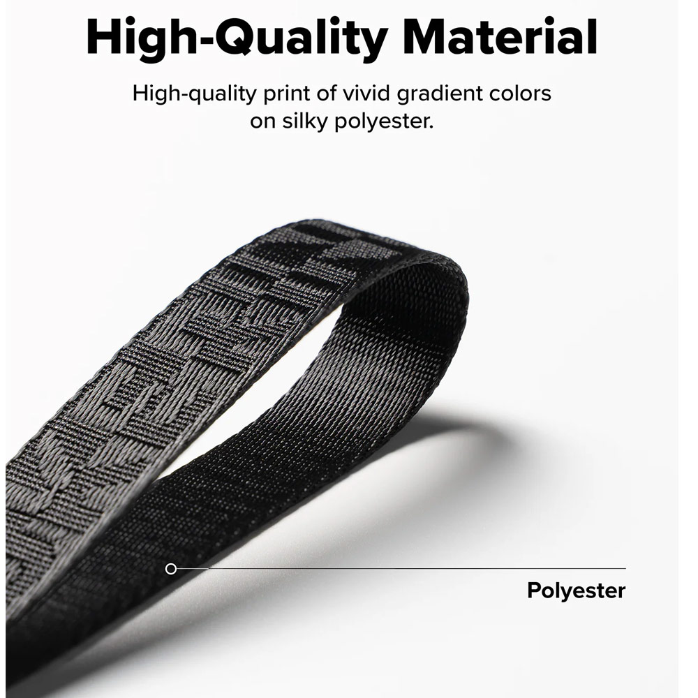 Picture of Ringke High density polyester Shoulder Strap for Perfect for daily use traveling hiking smartphone Portable Handheld Fan Strap (Lettering Black 3)