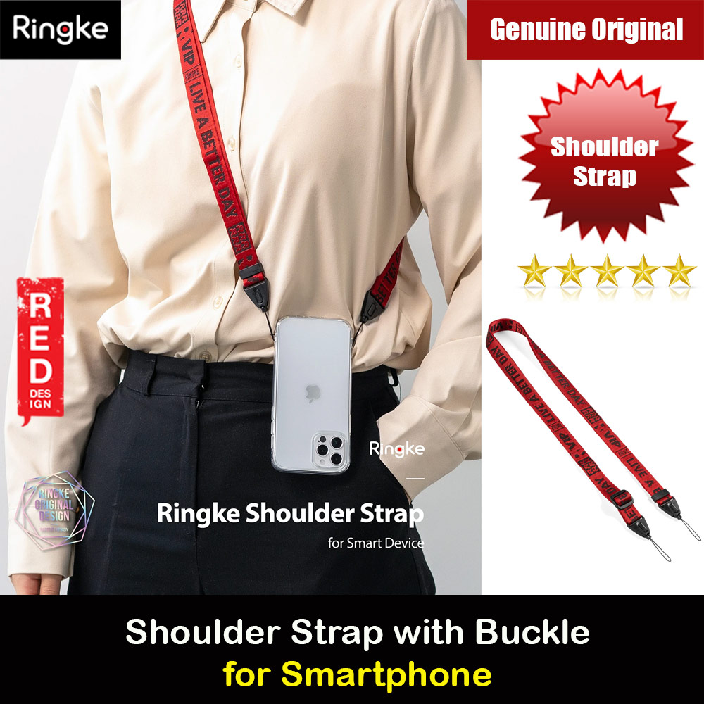 Picture of Ringke Shoulder Strap Smartphone Case Strap Camera Strap Airpods Pro Airpods 3 Strap with Buckle (Lettering Ticket Band 2 Red) Red Design- Red Design Cases, Red Design Covers, iPad Cases and a wide selection of Red Design Accessories in Malaysia, Sabah, Sarawak and Singapore 