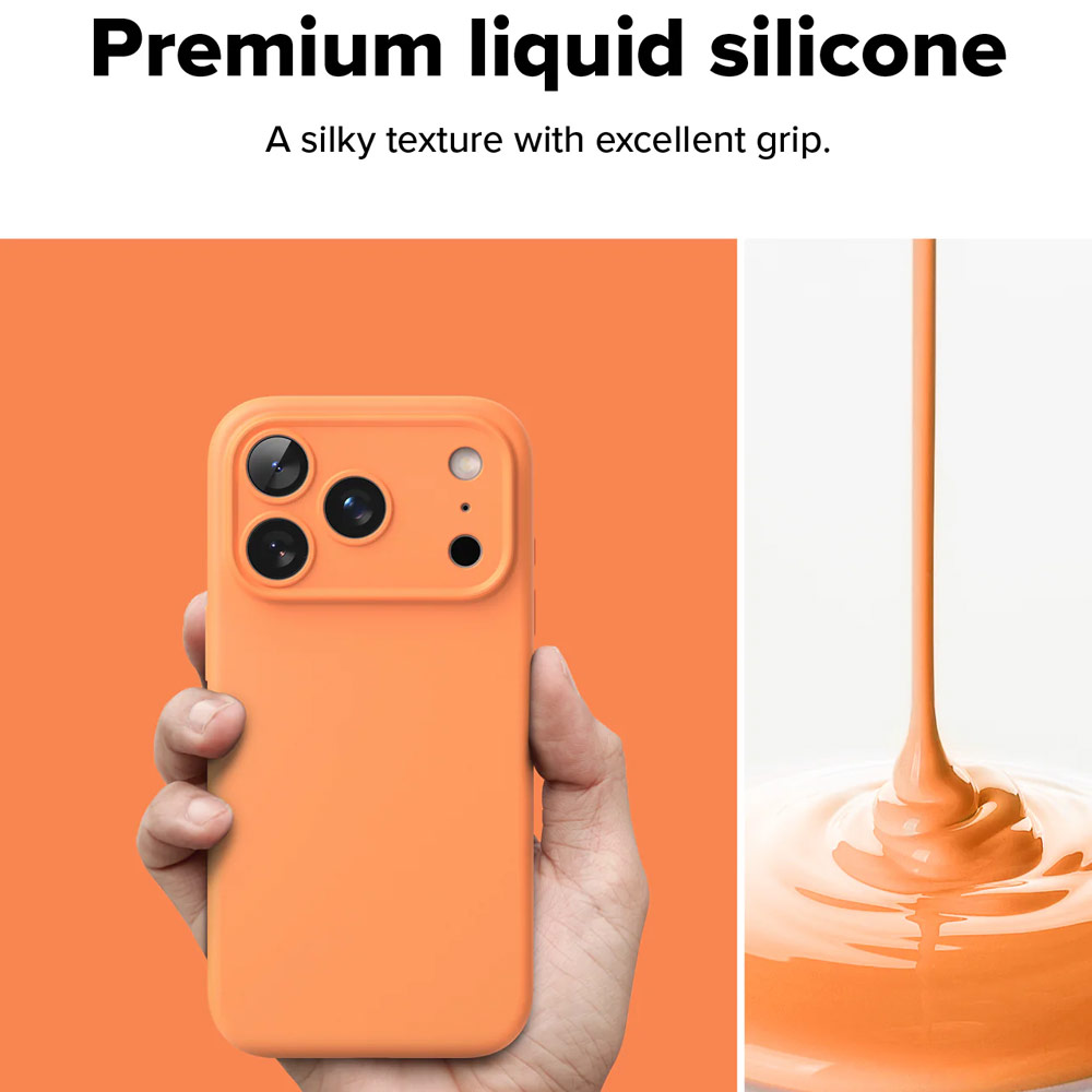 Picture of Apple iPhone 17 Pro Max 6.9 Case | Ringke Silicone Magnetic Soft Liquid Silicone Drop Protection Case with Camera Control Button for iPhone 17 Pro Max 6.9 (Tangerie)