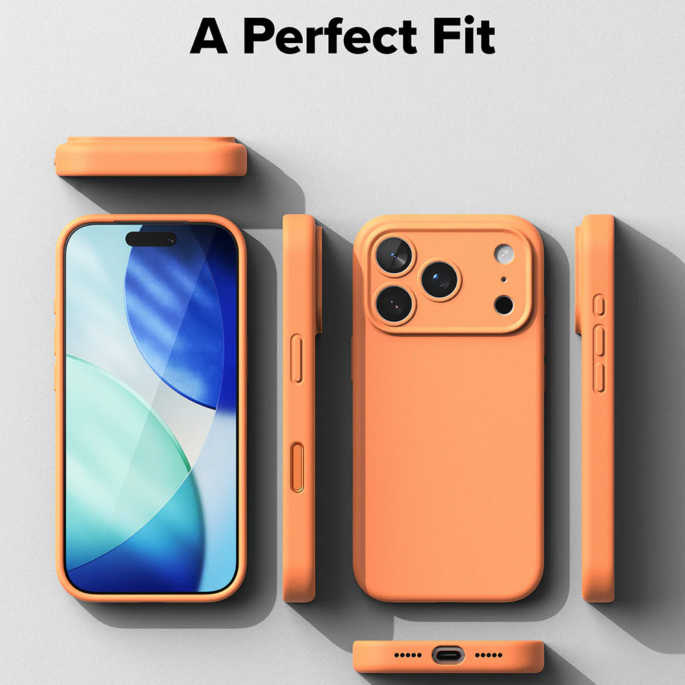 Picture of Apple iPhone 17 Pro Max 6.9 Case | Ringke Silicone Magnetic Soft Liquid Silicone Drop Protection Case with Camera Control Button for iPhone 17 Pro Max 6.9 (Tangerie)