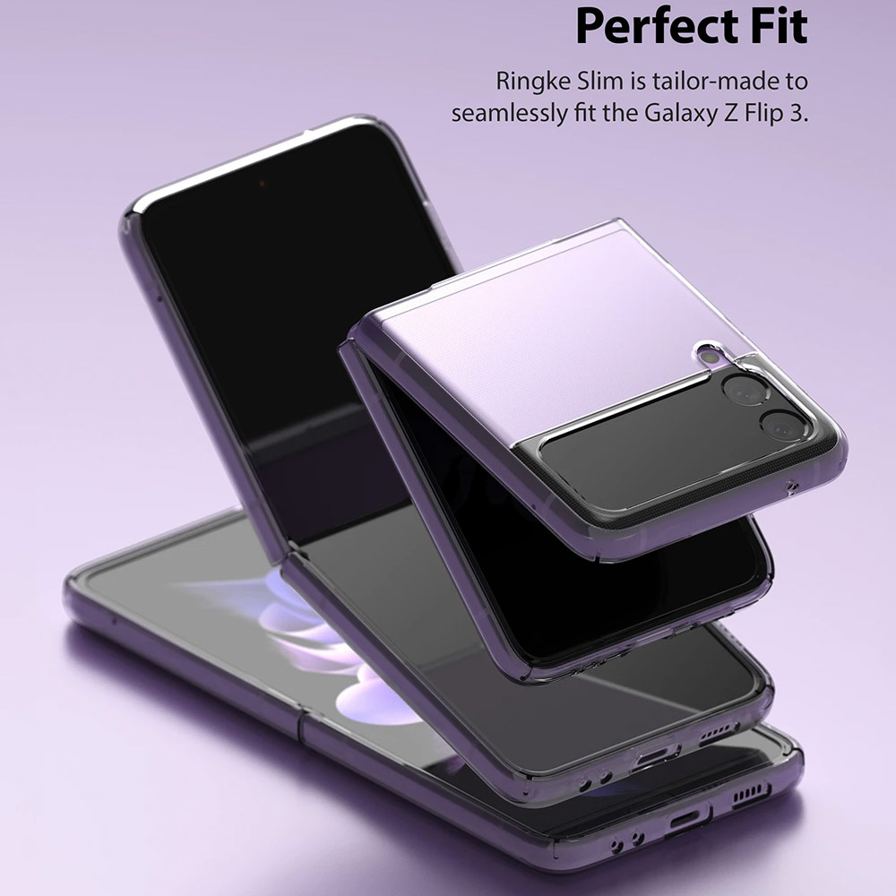 Picture of Samsung Galaxy Z Flip 3 Case | Ringke Slim Protection Clear Case for Samsung Galaxy Z Flip 3 (Black)