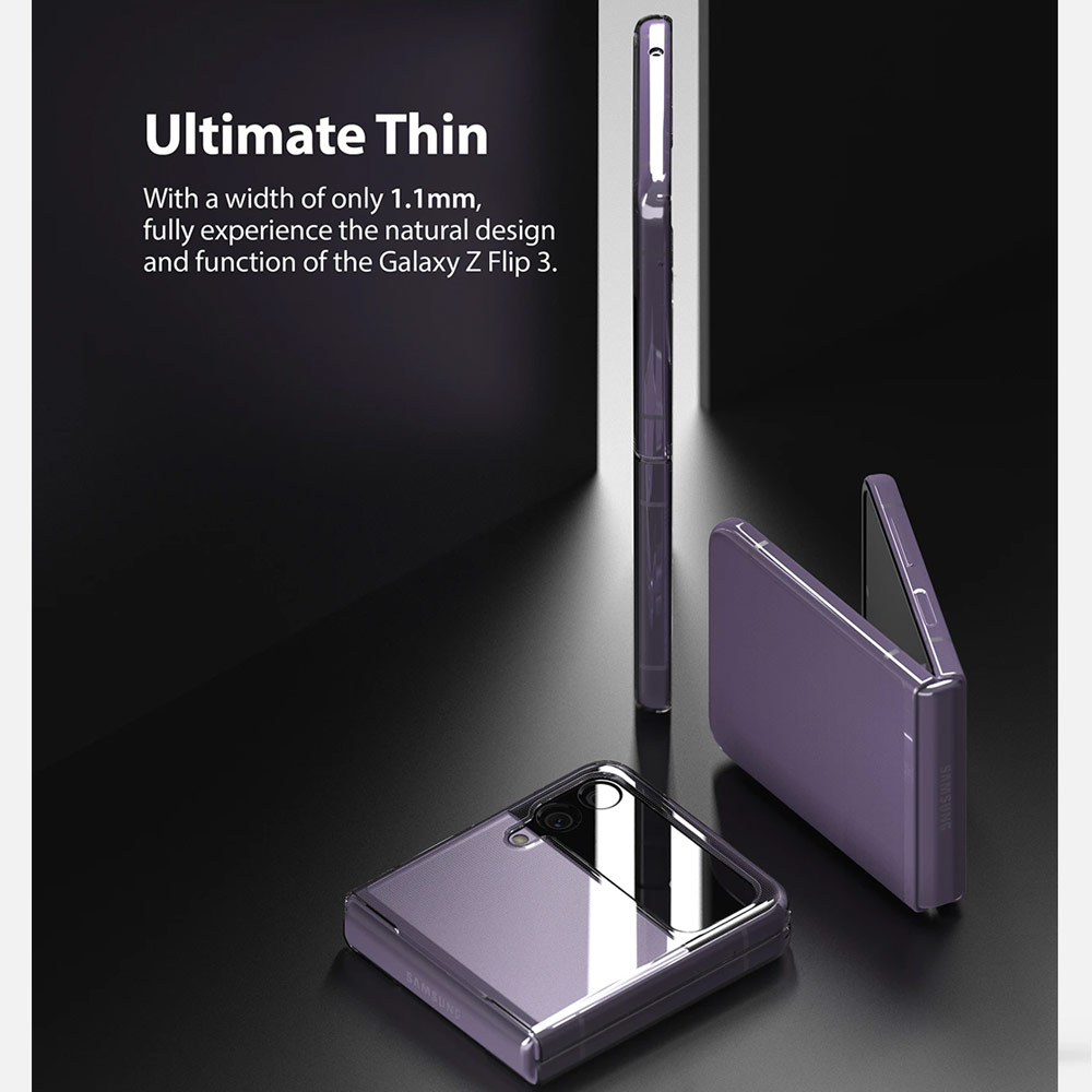 Picture of Samsung Galaxy Z Flip 3 Case | Ringke Slim Protection Clear Case for Samsung Galaxy Z Flip 3 (Black)