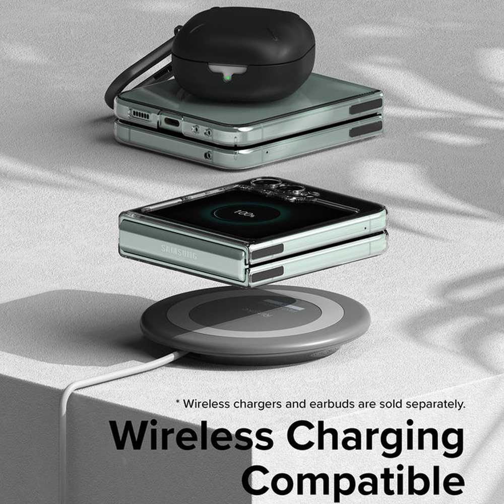 Picture of Samsung Galaxy Z Flip 5 Case | Ringke Anti Yellowing Ultra Slim Protection Case with Strap Hole for Samsung Galaxy Z Flip 5 (Clear)