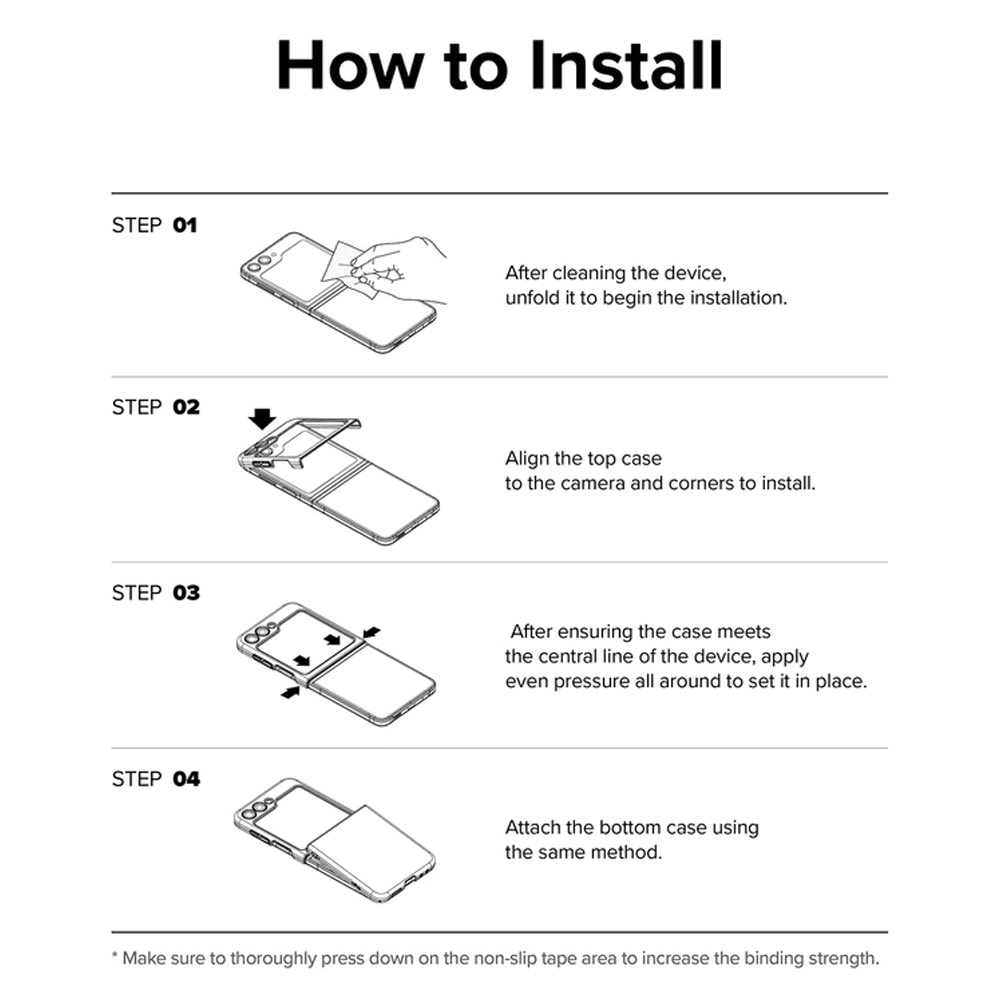 Picture of Samsung Galaxy Z Flip 5 Case | Ringke Anti Yellowing Ultra Slim Protection Case with Strap Hole for Samsung Galaxy Z Flip 5 (Clear)