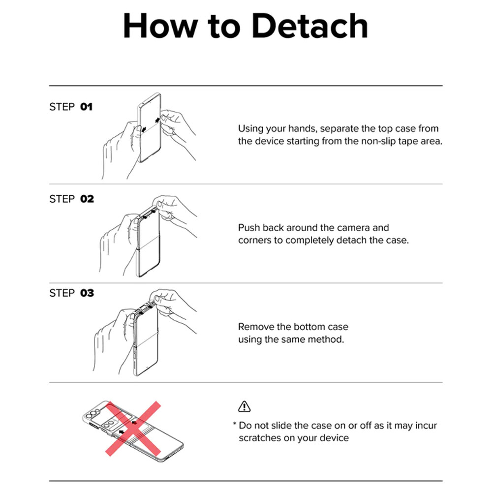 Picture of Samsung Galaxy Z Flip 5 Case | Ringke Anti Yellowing Ultra Slim Protection Case with Strap Hole for Samsung Galaxy Z Flip 5 (Clear)