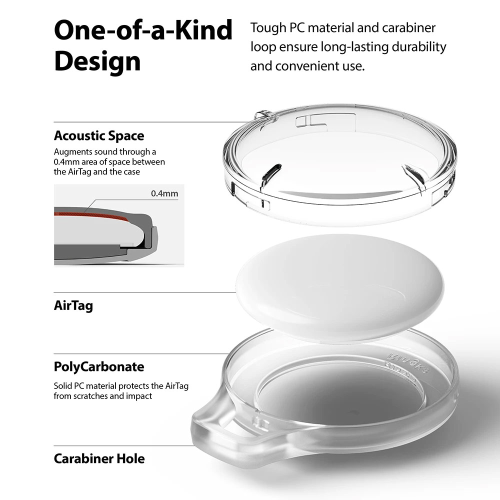 Picture of Apple Air Tag Case | Ringke Slim Case Slim and Lightweight Case for Airtag (Smoke Black)