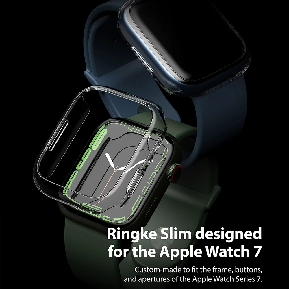 Picture of Apple Watch 41mm Case | Ringke Slim Perfect Fit Case for Apple Watch Series 7 8 9 41mm  (2 PACK Clear and Chrome)