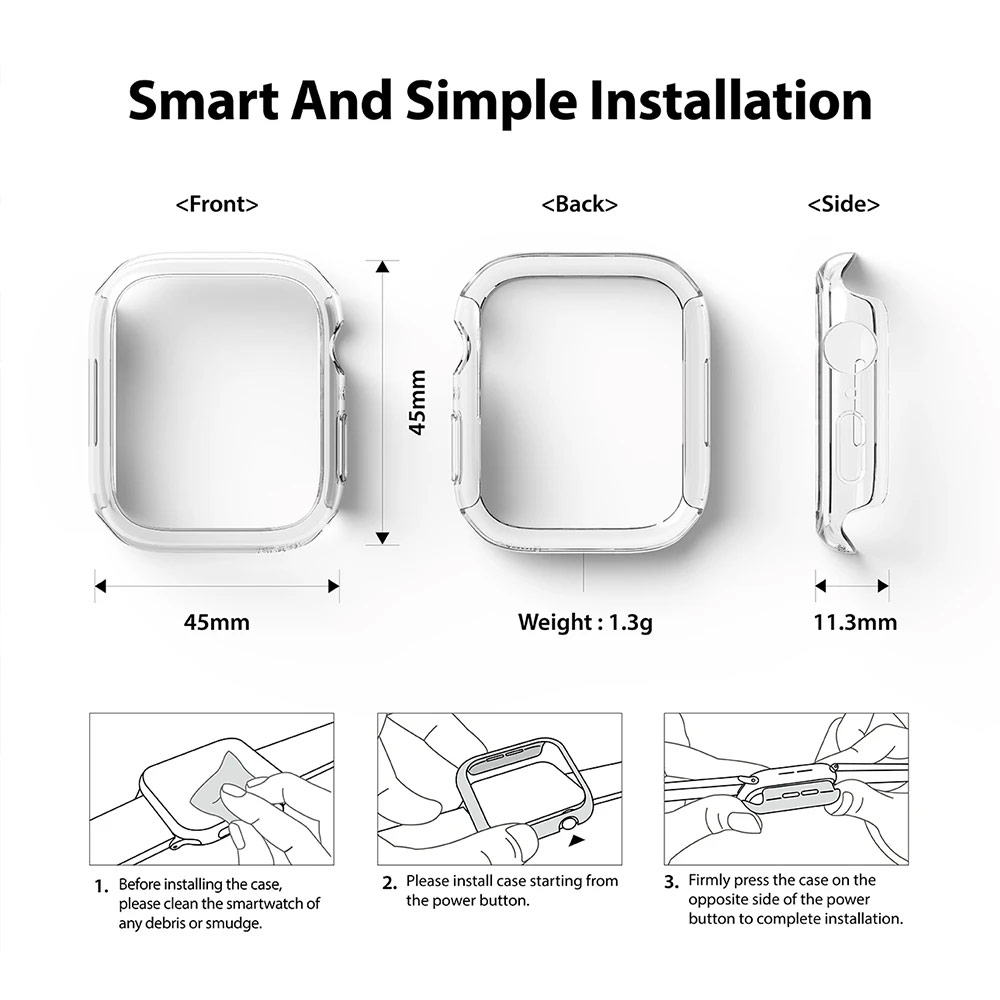 Picture of Apple Watch 41mm Case | Ringke Slim Perfect Fit Case for Apple Watch Series 7 8 9 41mm  (2 PACK Clear and Chrome)