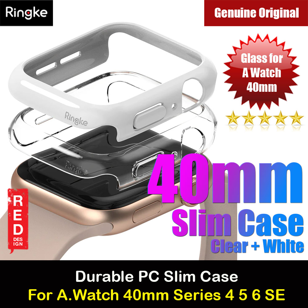 Picture of Ringke Slim Perfect Fit Case for Apple Watch Series 4 5 6 SE 40mm  (2 PACK with Clear and White) Apple Watch 40mm- Apple Watch 40mm Cases, Apple Watch 40mm Covers, iPad Cases and a wide selection of Apple Watch 40mm Accessories in Malaysia, Sabah, Sarawak and Singapore 