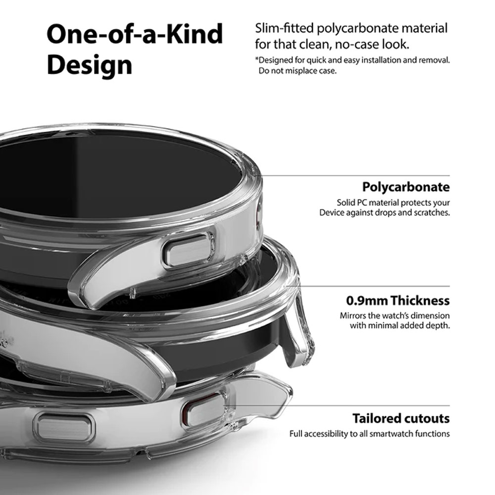 Picture of Samsung Galaxy Watch 4 40mm Case | Ringke Slim and lightweight Durable Case for Galaxy Watch 4 40mm Case (Clear and Dark Chrome)