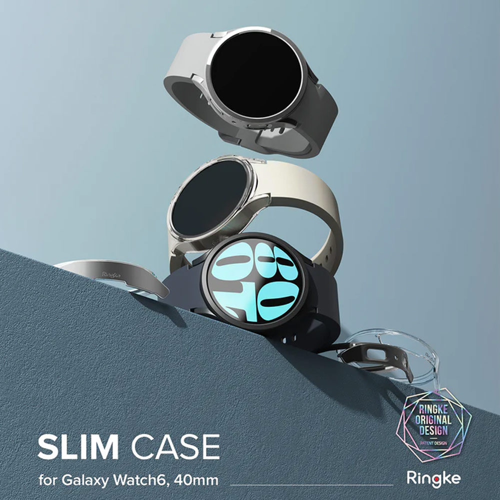 Picture of Samsung Galaxy Watch 6 40mm Case | Ringke Slim Case Durable Protection PC Case for Samsung Galaxy Watch 6 Series 40mm (Clear and Dark Chrome)