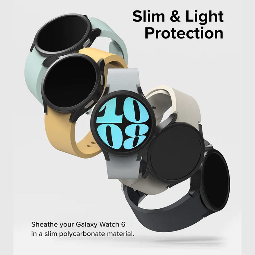 Picture of Samsung Galaxy Watch 6 40mm Case | Ringke Slim Case Durable Protection PC Case for Samsung Galaxy Watch 6 Series 40mm (Clear and Dark Chrome)