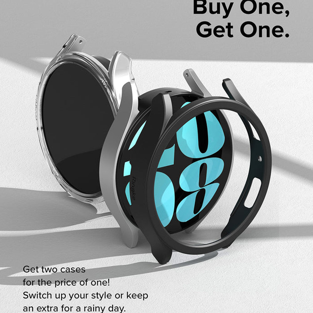 Picture of Samsung Galaxy Watch 6 40mm Case | Ringke Slim Case Durable Protection PC Case for Samsung Galaxy Watch 6 Series 40mm (Clear and Dark Chrome)