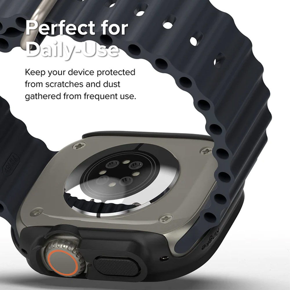 Picture of Apple Watch 49mm	Ultra Case | Ringke Slim and Lightweight Hard Case for Apple Watch Series 8 49mm Ultra (2 PACK with Clear and Titanium Gray)