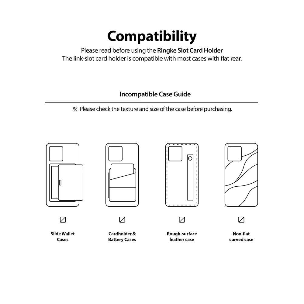 Picture of Ringke Slot Card Holder Max Holder 3 Card 3M Adhesive Sticker with High Quality PC Material for Smartphone (Dark Gray)