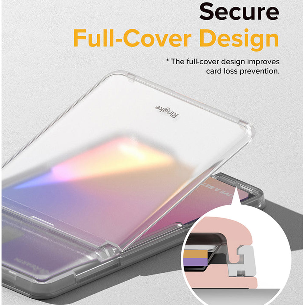 Picture of Ringke 2 in 1 Adhesive Card Holder Stand Slot Kickstand with High Quality PC Material for Smartphone (Clear Black)