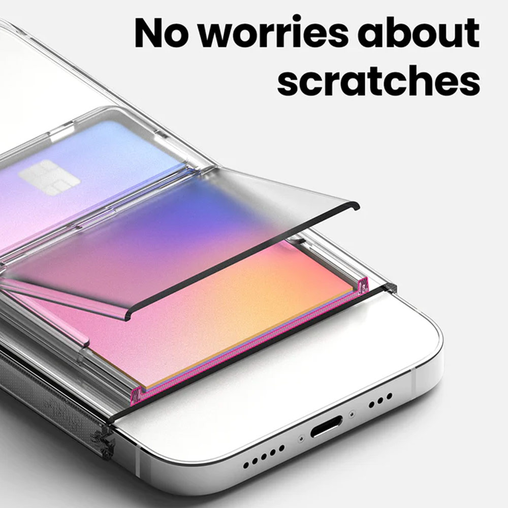 Picture of Ringke 2 in 1 Adhesive Card Holder Stand Slot Kickstand with High Quality PC Material for Smartphone (Clear Black)