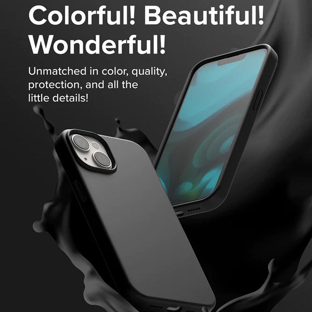 Picture of Apple iPhone 14 6.1 Case | Ringke Soft Liquid Silicone Protection Case for iPhone 14 6.1 (Black)