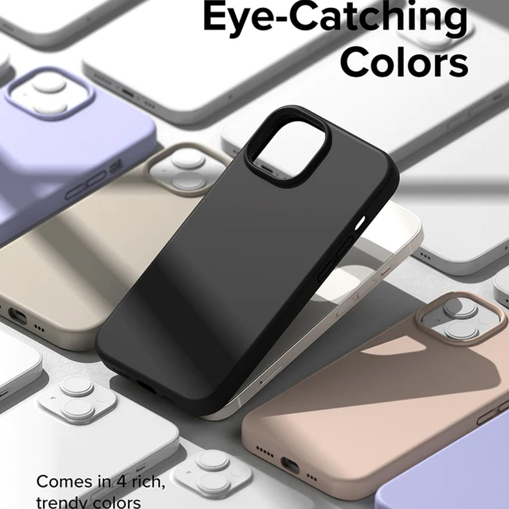 Picture of Apple iPhone 14 6.1 Case | Ringke Soft Liquid Silicone Protection Case for iPhone 14 6.1 (Black)