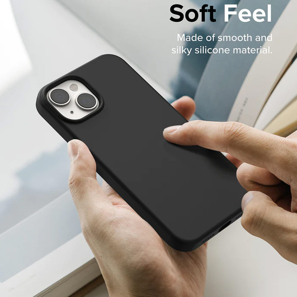 Picture of Apple iPhone 14 6.1 Case | Ringke Soft Liquid Silicone Protection Case for iPhone 14 6.1 (Black)