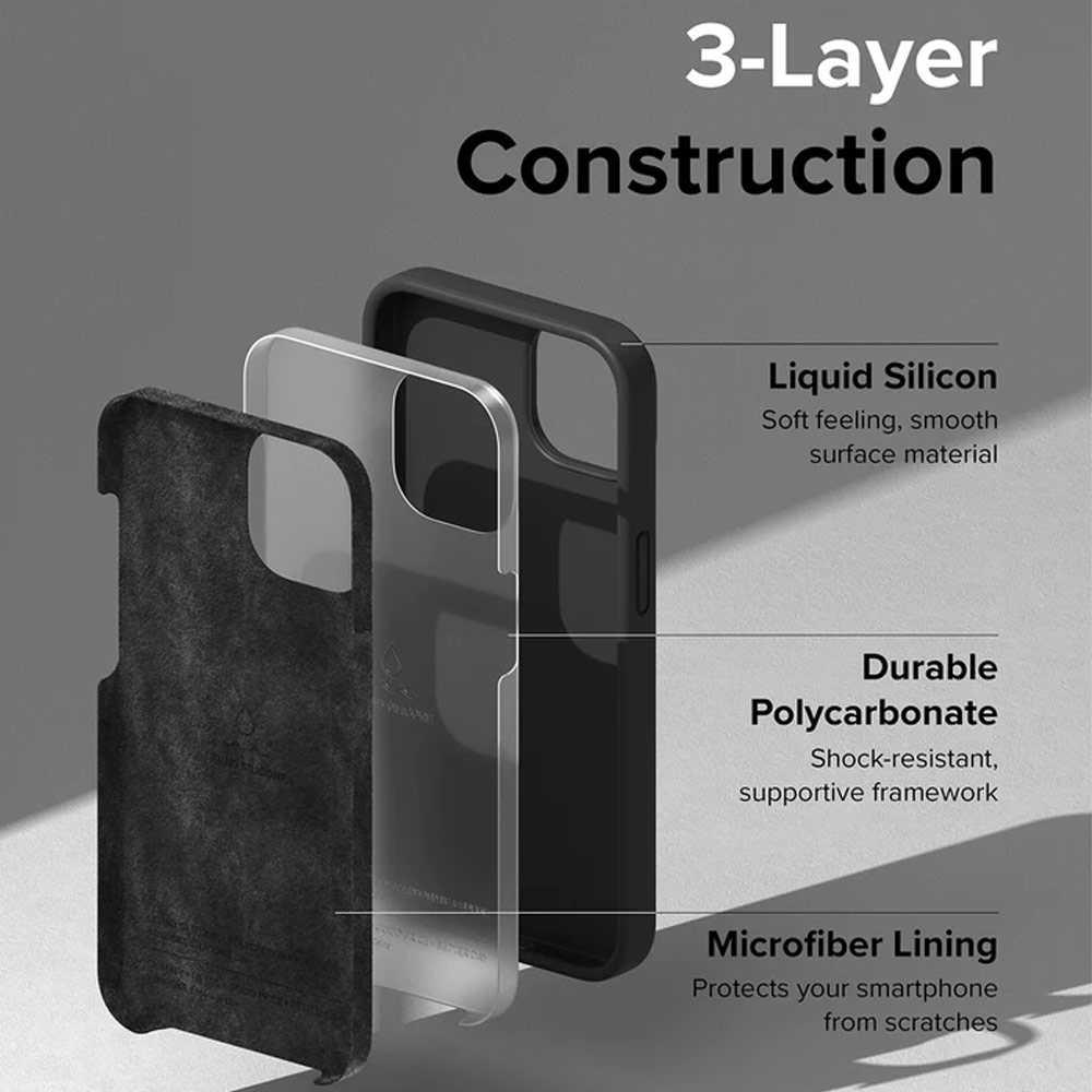 Picture of Apple iPhone 14 6.1 Case | Ringke Soft Liquid Silicone Protection Case for iPhone 14 6.1 (Black)