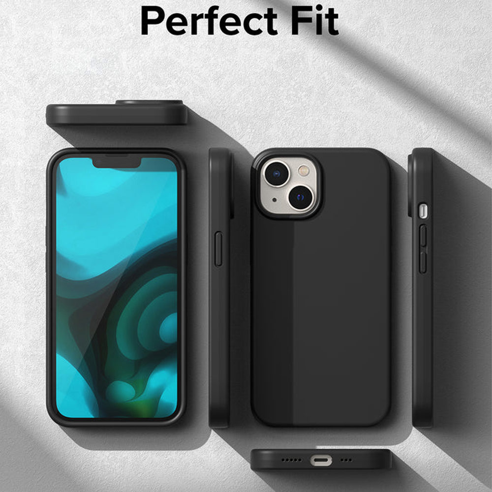 Picture of Apple iPhone 14 6.1 Case | Ringke Soft Liquid Silicone Protection Case for iPhone 14 6.1 (Black)