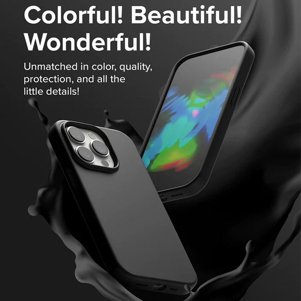 Picture of Apple iPhone 14 Pro 6.1 Case | Ringke Soft Liquid Silicone Protection Case for iPhone 14 Pro 6.1 (Black)