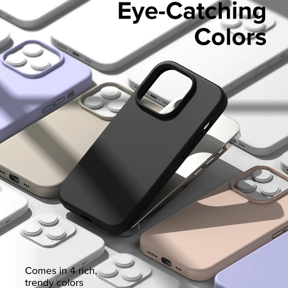 Picture of Apple iPhone 14 Pro 6.1 Case | Ringke Soft Liquid Silicone Protection Case for iPhone 14 Pro 6.1 (Black)