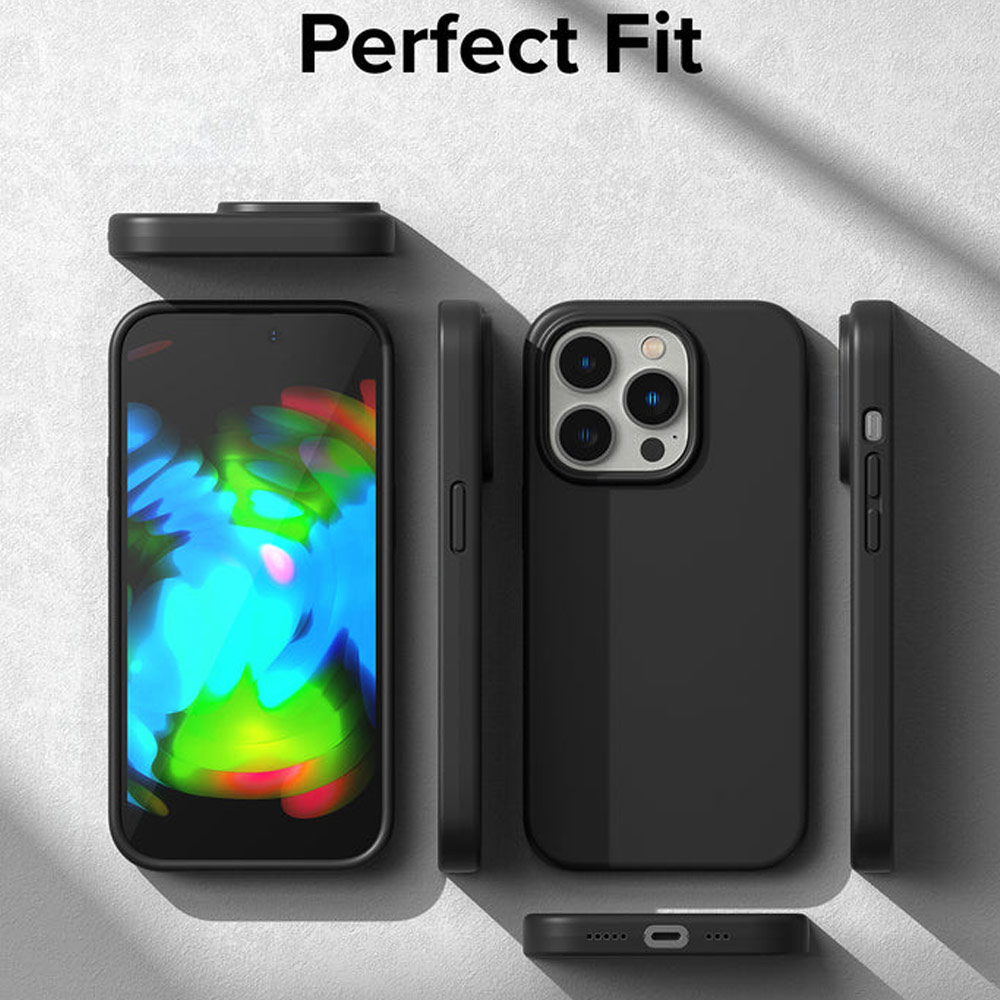 Picture of Apple iPhone 14 Pro 6.1 Case | Ringke Soft Liquid Silicone Protection Case for iPhone 14 Pro 6.1 (Black)