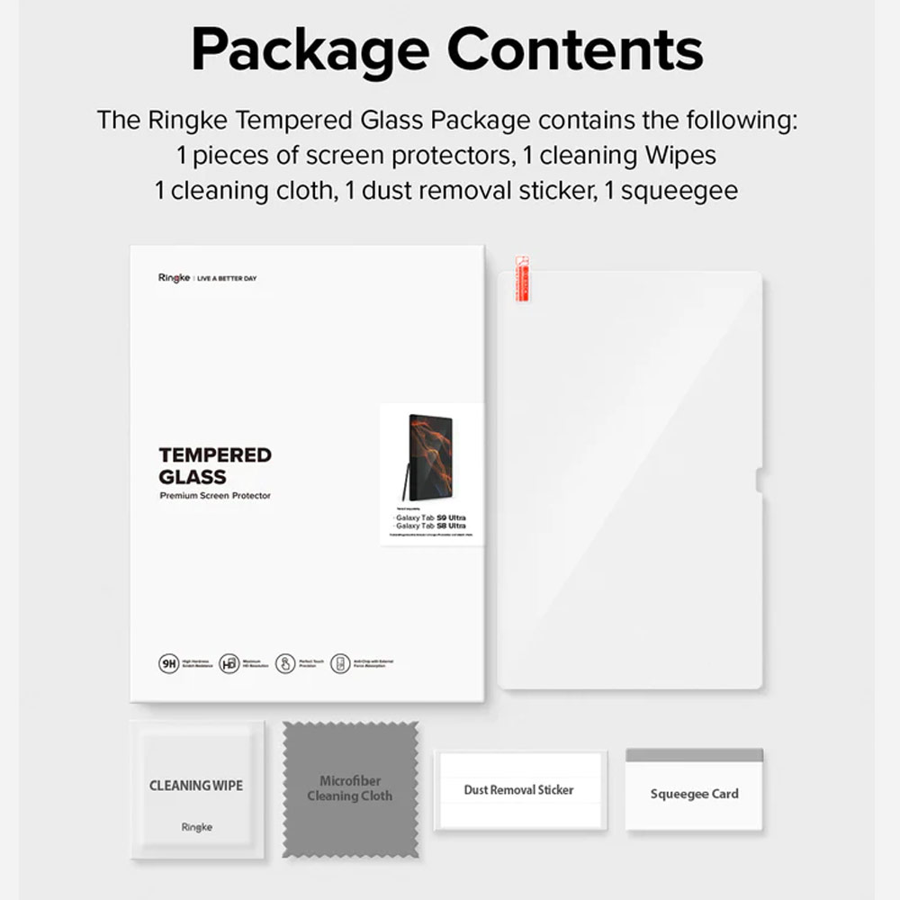 Picture of Samsung Galaxy Tab S8 Ultra Screen Protector | Ringke Invisible Defender Glass Tempered Glass Screen Protector for Galaxy Tab S9 Ultra S8 Ultra (Clear)