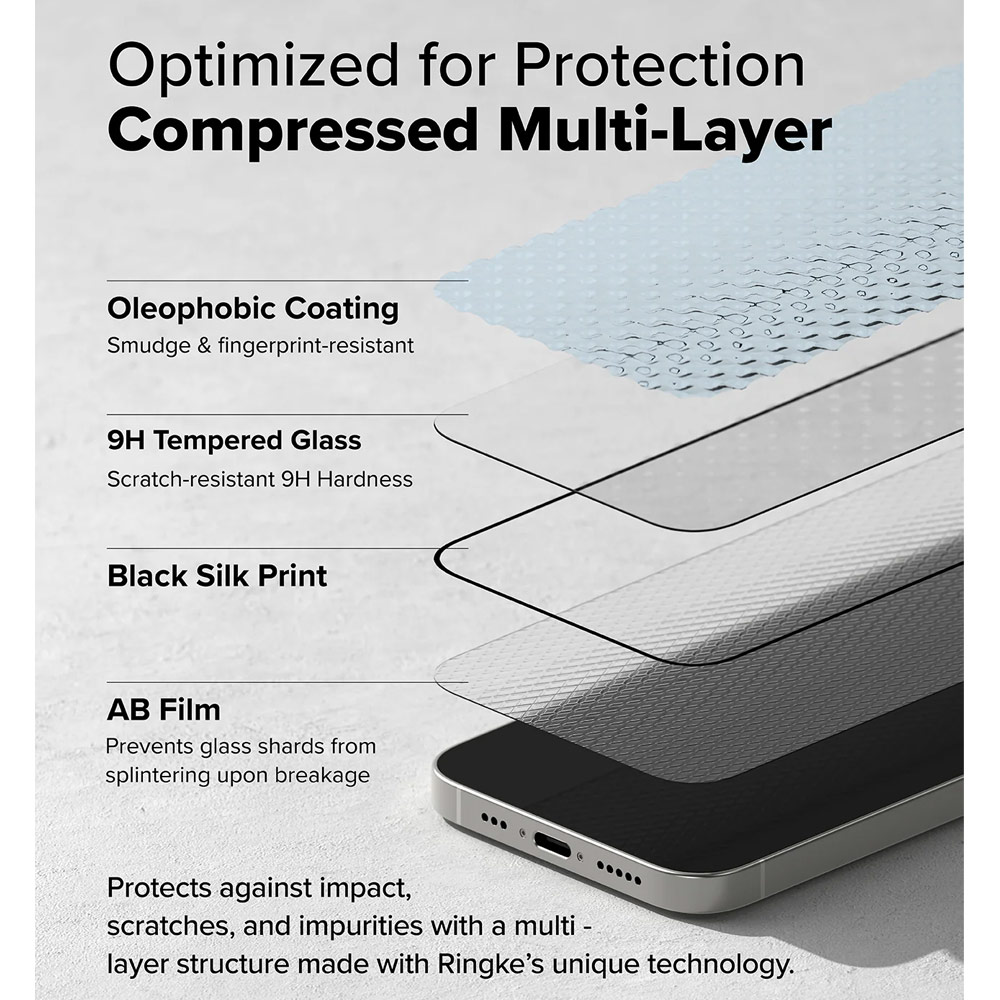 Picture of Apple iPhone 13 6.1 Screen Protector | Ringke Easy Slide Tempered Glass Screen Protector for iPhone 16e 14 13 13 Pro (Clear) 2pcs