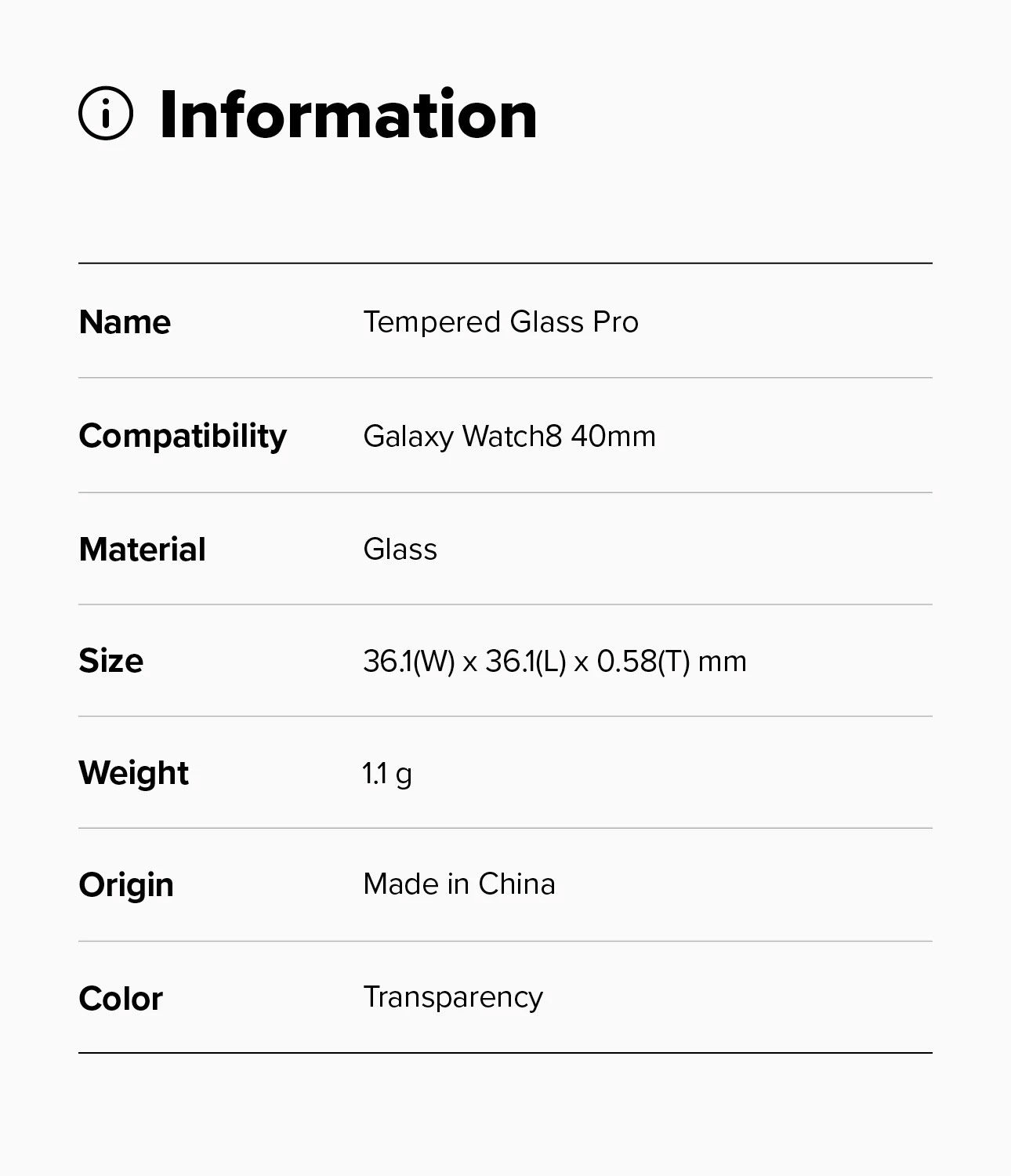 Picture of Samsung Galaxy Watch 8 40mm  | Ringke Tempered Glass Pro for Samsung Galaxy Watch 8 40mm (2pcs)