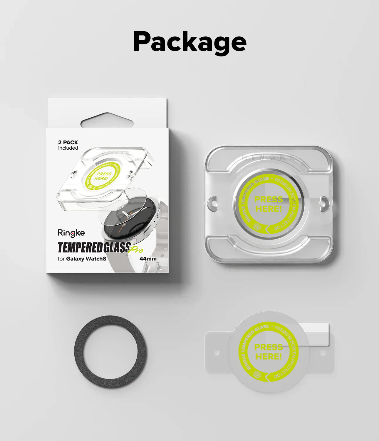 Picture of Samsung Galaxy Watch 8 44mm  | Ringke Tempered Glass Pro for Samsung Galaxy Watch 8 44mm (2pcs)