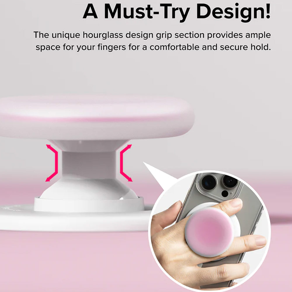 Picture of Ringke Tok Magnetic Grip Stand Holder Popsocket similar Grip Holder (Ice White)