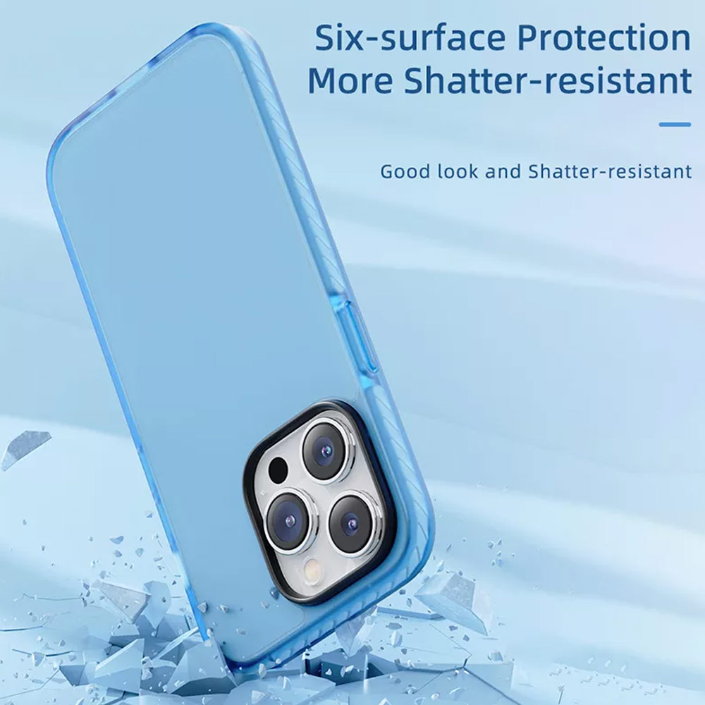 Picture of Apple iPhone 14 Pro 6.1 Case | Rock Armor Shield Thin Matte Anti Finger Print Drop Protection Case For for iPhone 14 Pro 6.1 (Blue)
