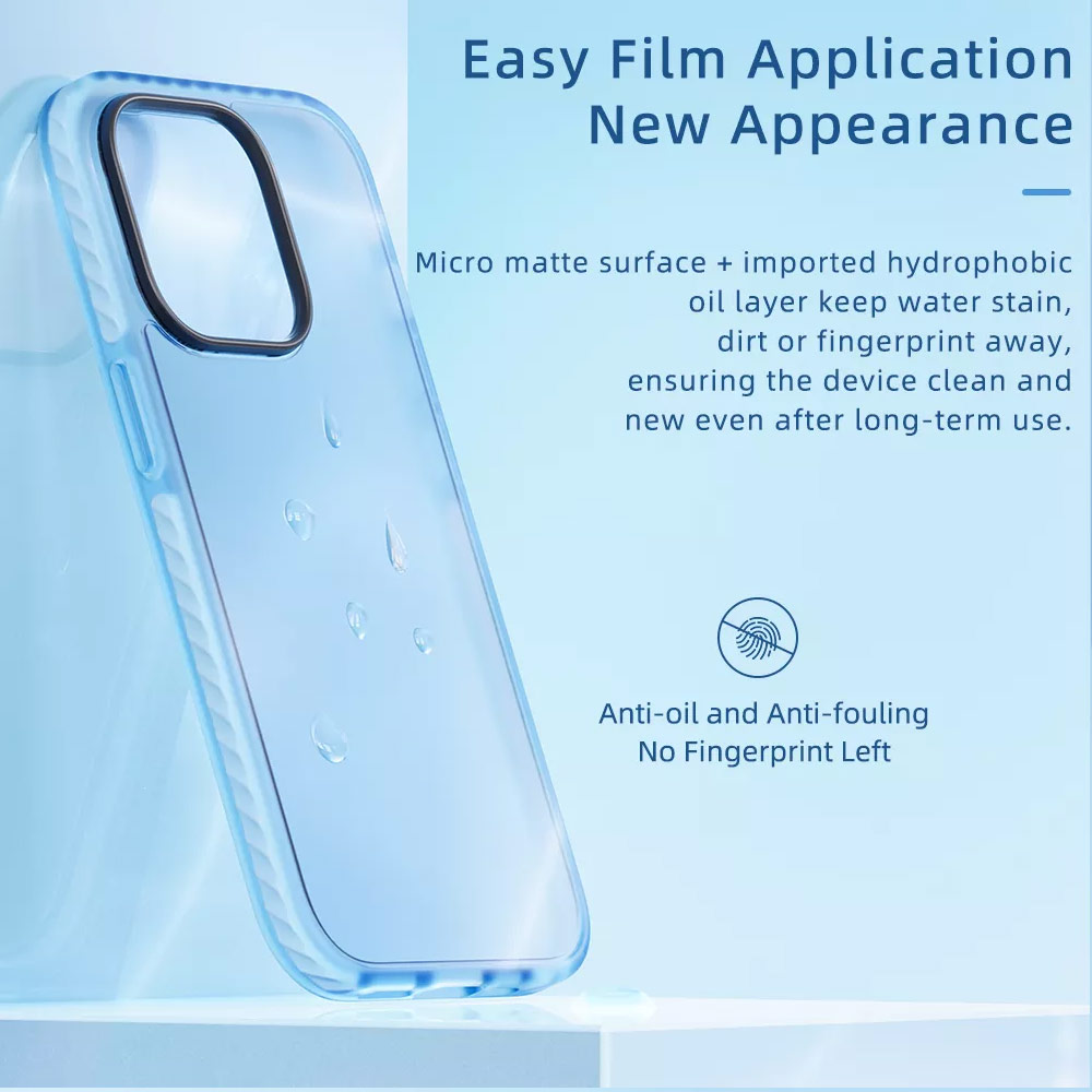 Picture of Apple iPhone 14 Pro 6.1 Case | Rock Armor Shield Thin Matte Anti Finger Print Drop Protection Case For for iPhone 14 Pro 6.1 (Blue)
