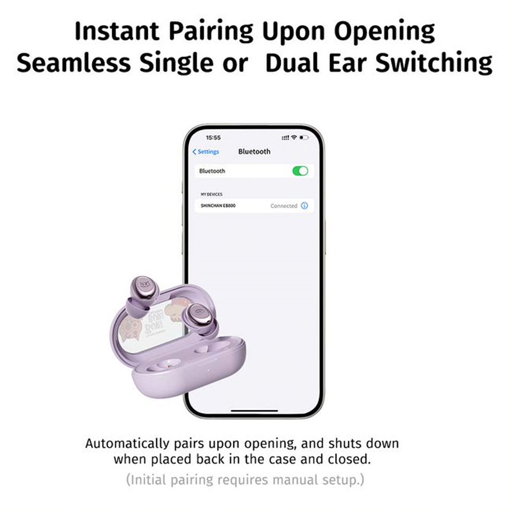 Picture of Rock EB800 TWS Bluetooth Earphones Earphone Music Call Noise Cancellation (Crayon Shin Chan Green)