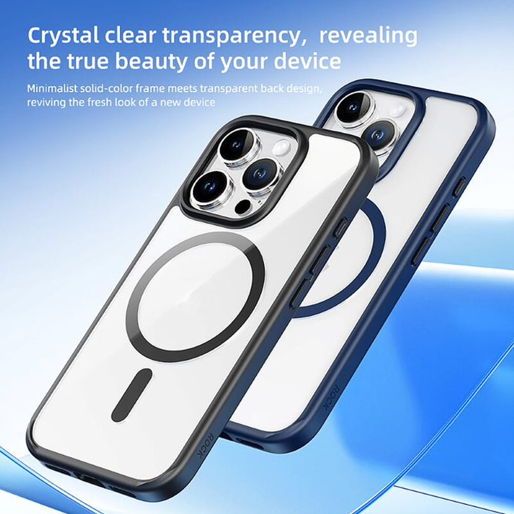 Picture of Apple iPhone 16 6.1 Case | Rock Guard Clear Transparent Magsafe Compatible Drop Protection Case for iPhone 16 6.1 (Clear Grey)