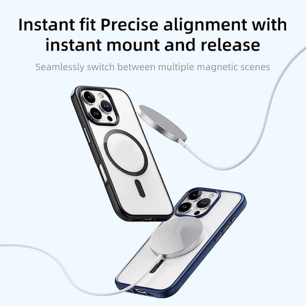 Picture of Apple iPhone 16 6.1 Case | Rock Guard Clear Transparent Magsafe Compatible Drop Protection Case for iPhone 16 6.1 (Clear Grey)