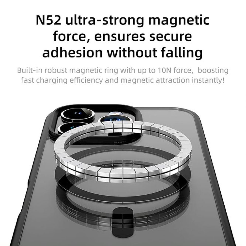 Picture of Apple iPhone 16 6.1 Case | Rock Guard Clear Transparent Magsafe Compatible Drop Protection Case for iPhone 16 6.1 (Clear Grey)